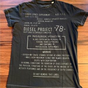 Diesel Project Graphic T-Shirt Size Large , Very Rare Vintage